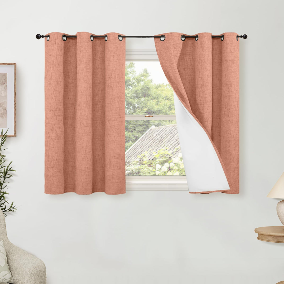 Lajode Natural Linen Blackout Curtains for Bedroom - 52x84 Inch 2 Panels