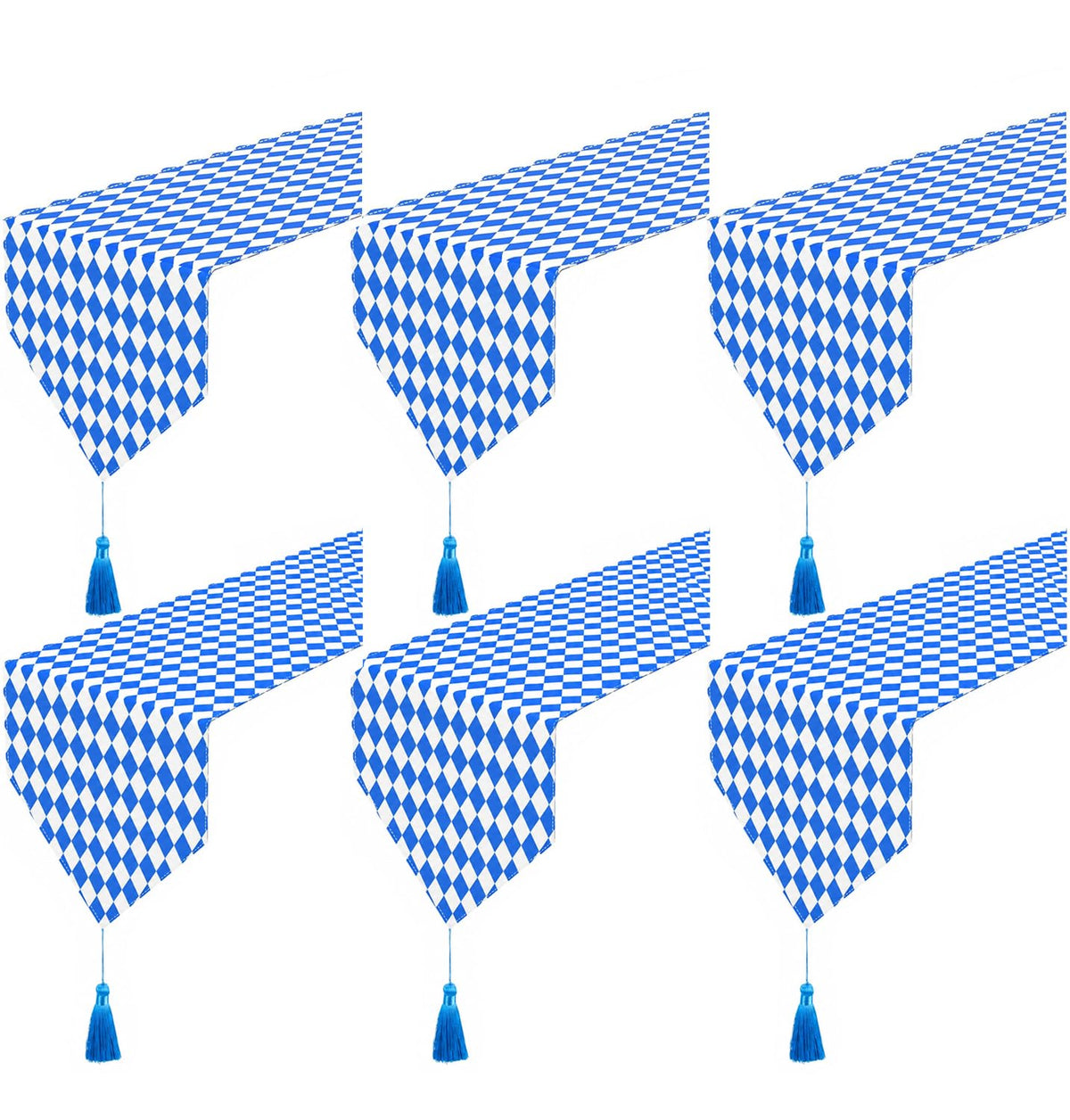 6 Pack 118'' x 12'' Oktoberfest Table Runner with Tassels