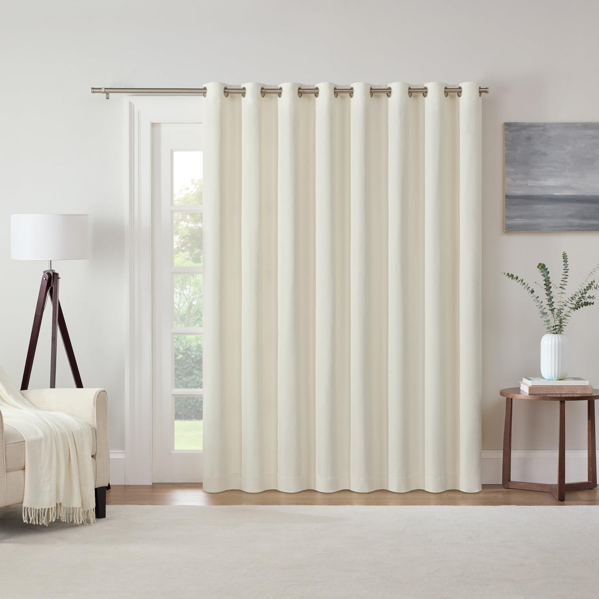 ECLIPSE Kendall Modern Blackout Thermal Rod Pocket Window Curtain for Bedroom or Living Room (1 Panel), 42 X 84, White