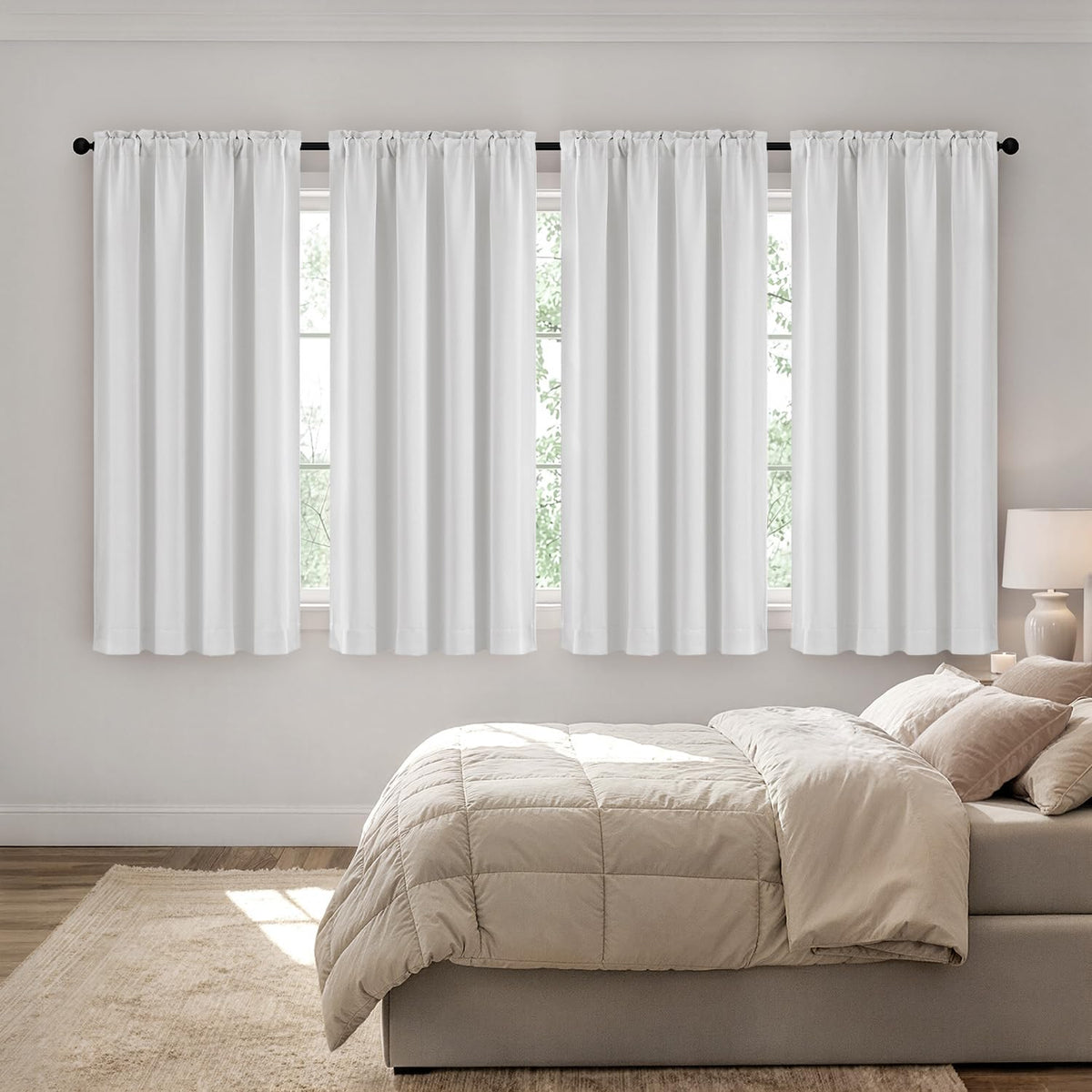 MIULEE Sage Green Blackout Curtains 63 Inch Length for Bedroom 4 Panels
