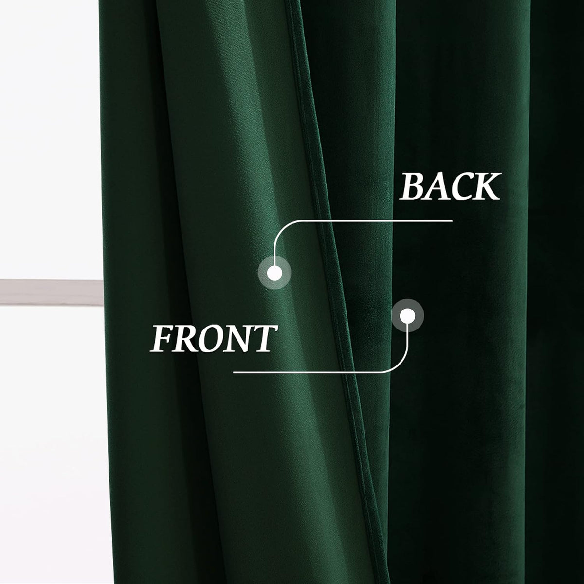 RYB HOME Green Velvet Blackout Curtains 84 inches for Bedroom Living Room