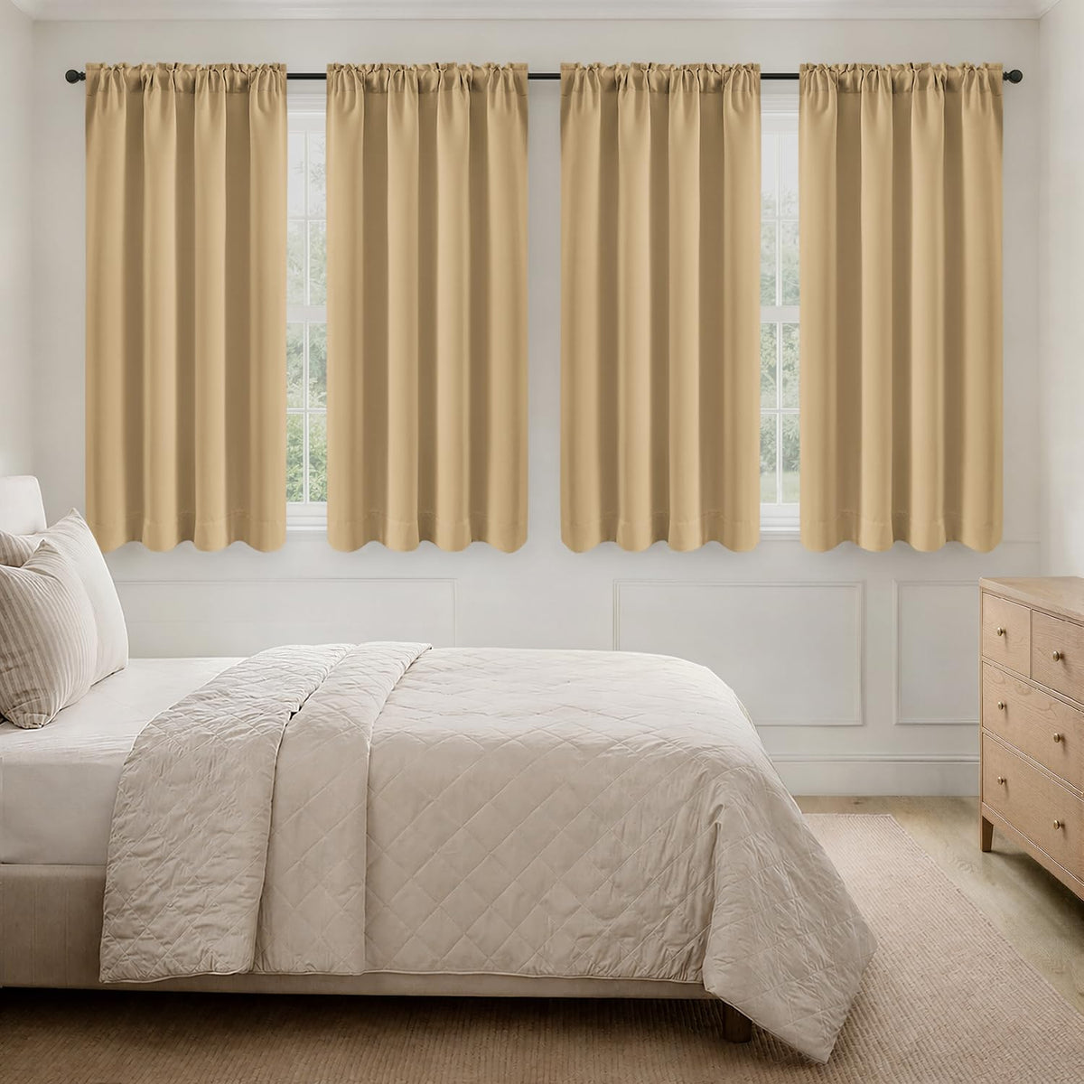 MIULEE Sage Green Blackout Curtains 63 Inch Length for Bedroom 4 Panels