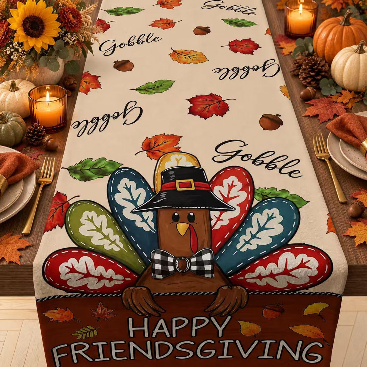 Thanksgiving Decorations - Fall Leaves Table Runner