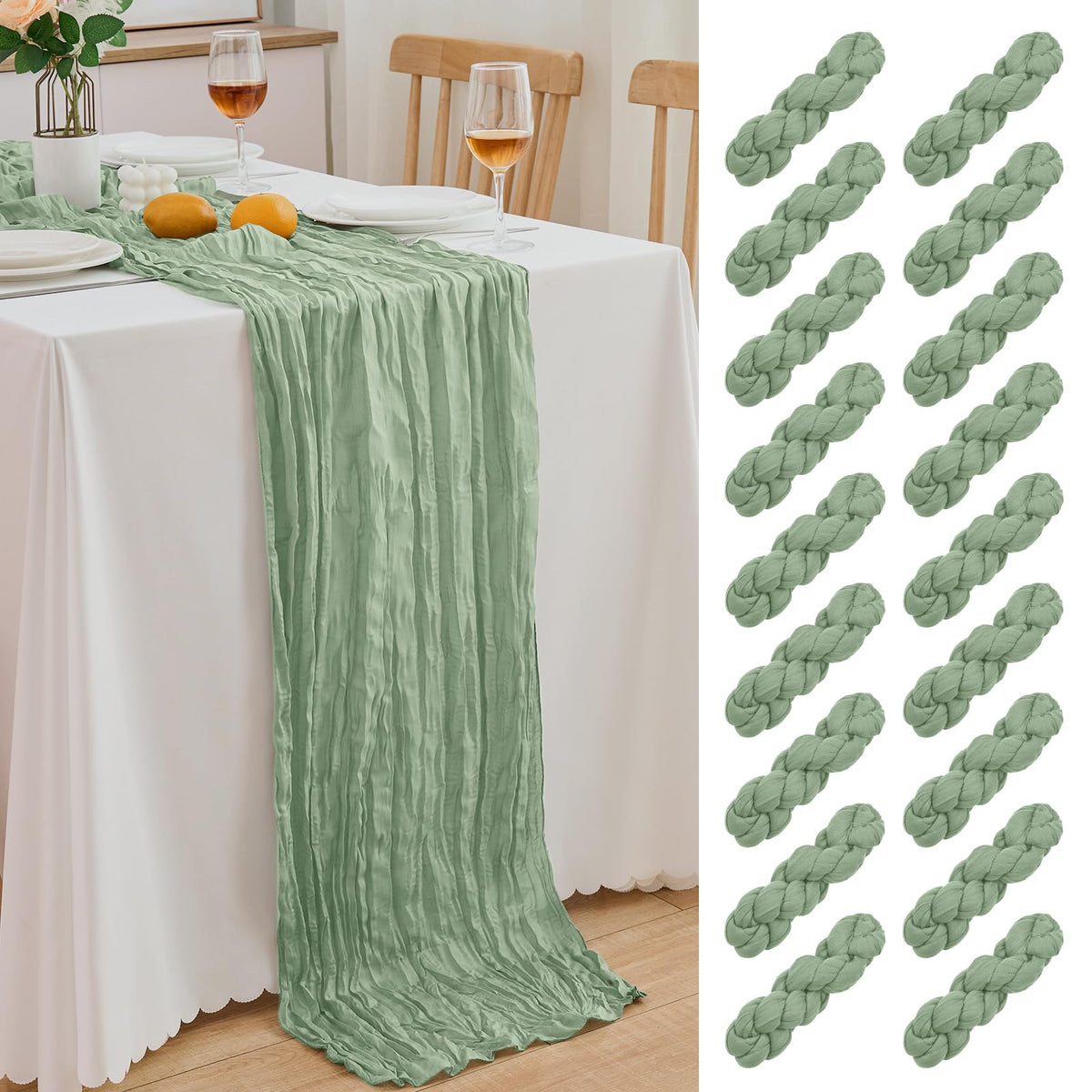 18 Pack Pink Cheesecloth Table Runner 21.5x120 Inch, Semi Sheer Boho Gauze Cheese Cloth Fabric Table Runners 10 FT Long for Wedding Party Baby Shower Birthday Home Decor