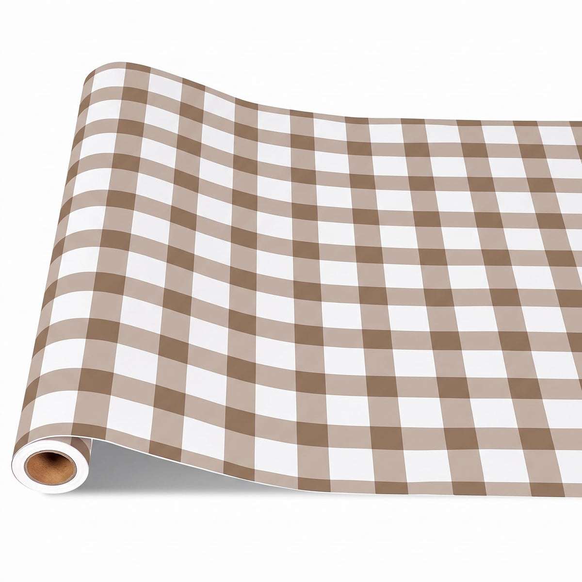 Tinlade Green White Gingham Paper Table Runner Roll 25' Long X 16" Wide