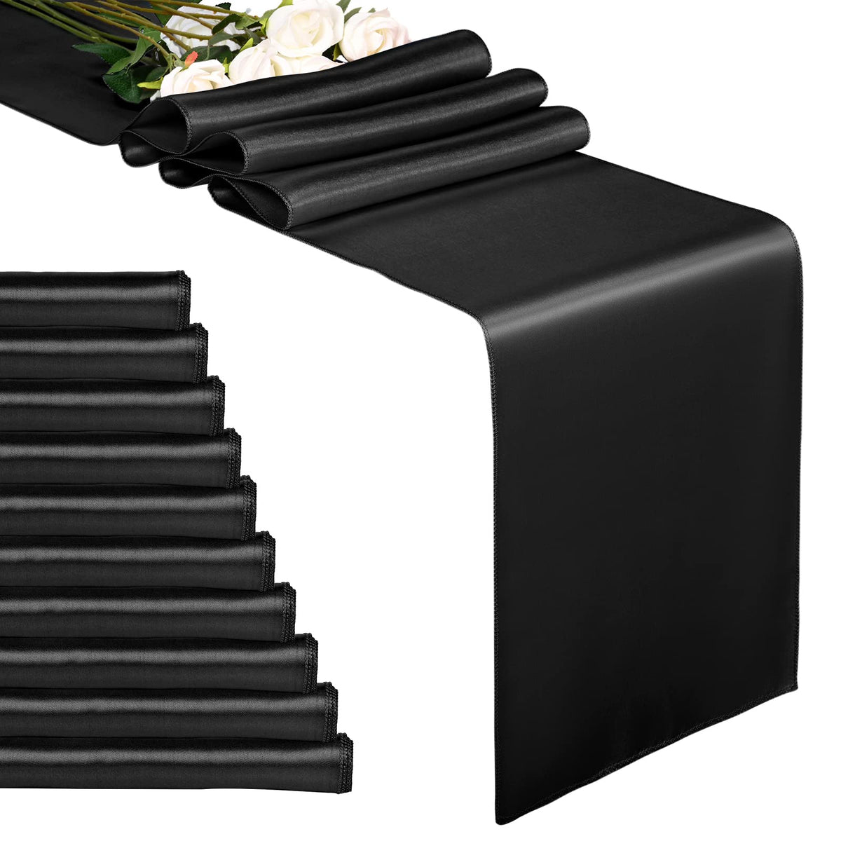 10-Pack Champagne 12 x 108 inches Long Premium Satin Table Runner