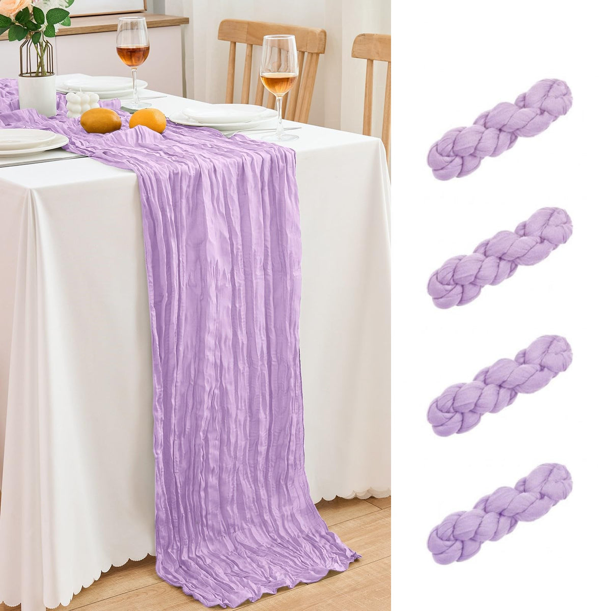 18 Pack Pink Cheesecloth Table Runner 21.5x120 Inch, Semi Sheer Boho Gauze Cheese Cloth Fabric Table Runners 10 FT Long for Wedding Party Baby Shower Birthday Home Decor