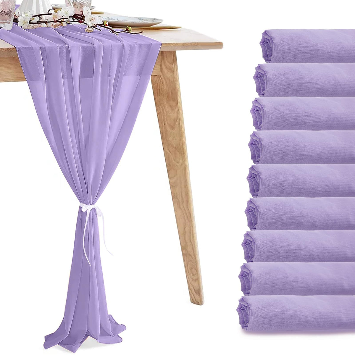 10 Pack 10ft Navy Blue Chiffon Table Runners Wedding Table Runner Sheer Romantic Tulle Table Runner for Christmas Wedding Bridal Tea Party Baby Shower Birthday Party Table Decorations(120 x 12 in)