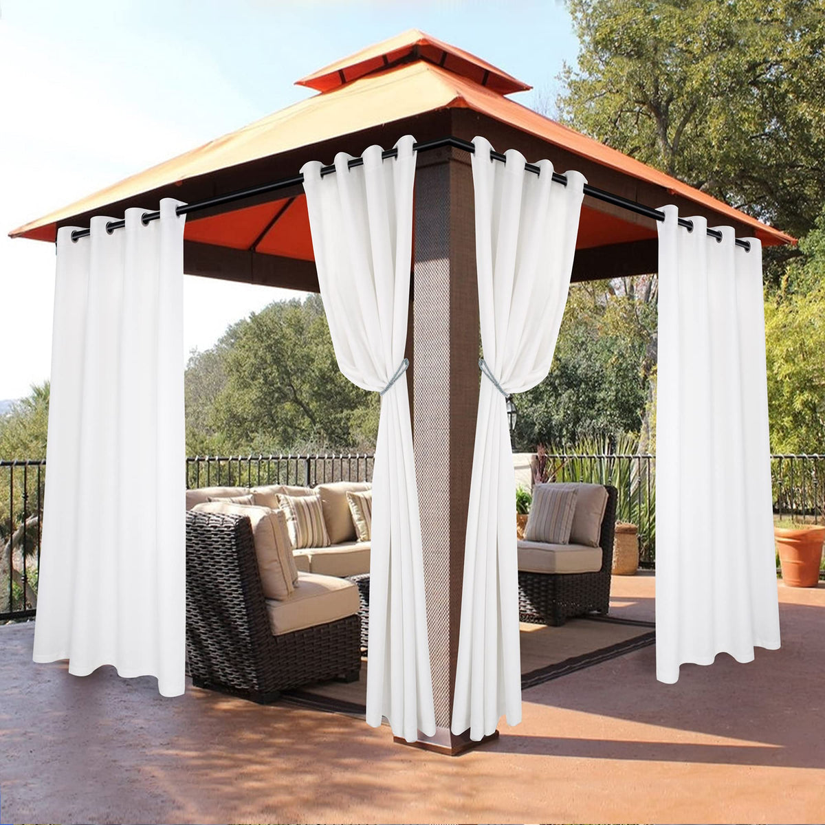 BONZER Outdoor Curtains for Patio Waterproof Light Blocking Privacy