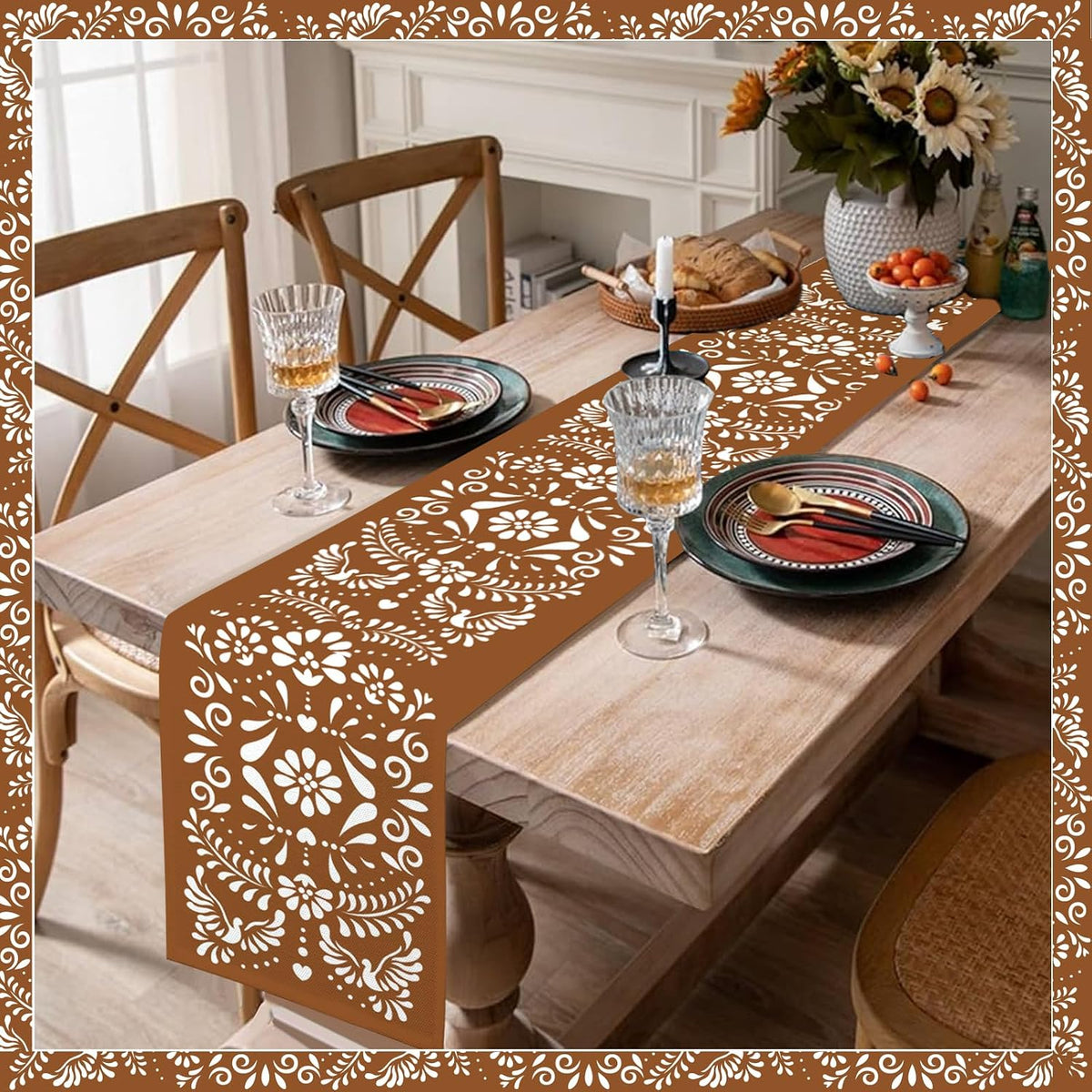 6 PCS Mexican Table Runner 71 x 13'' Cielito Lindo Table Runner Cielito Lindo Baby Shower Party Decoration Mexico Home Decor for Mexican Wedding Birthday Party Supplies