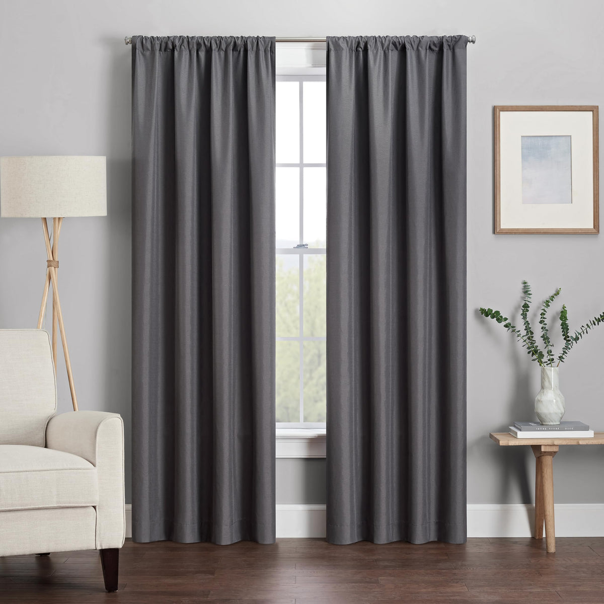 ECLIPSE Kendall Modern Blackout Thermal Rod Pocket Window Curtain for Bedroom or Living Room (1 Panel), 42 X 84, White