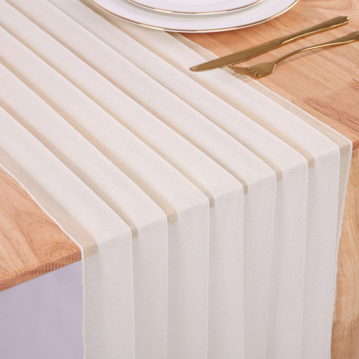 10FT White Chiffon Table Runner 30x120 Inches Romantic Sheer Table Runner Boho forBridal Shower Decorations Wedding Birthday Party Outdoor Decor