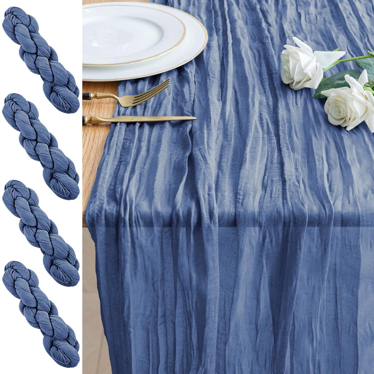 Cheesecloth Table Runner 10FT Blushing Pink Boho Gauze Sheer Runners