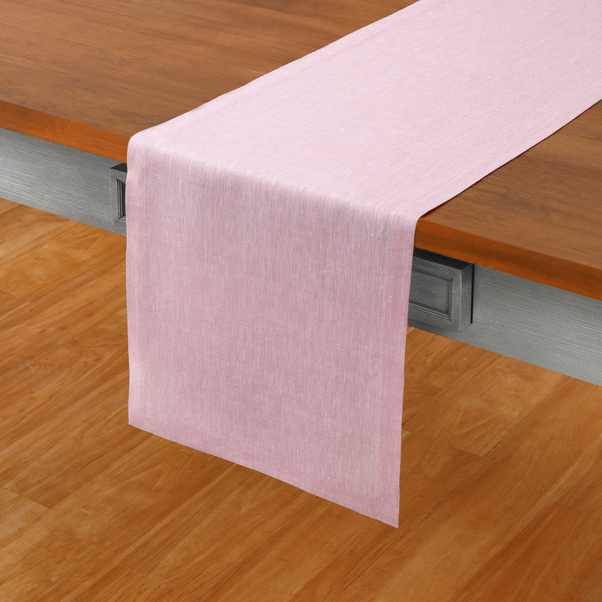 Solino Home 100% Pure Linen Table Runner Natural Long, Athena 14 x 108 in