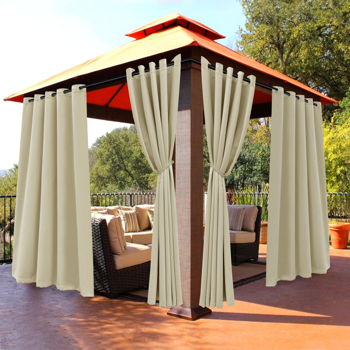 BONZER Outdoor Curtains for Patio Waterproof Light Blocking Privacy