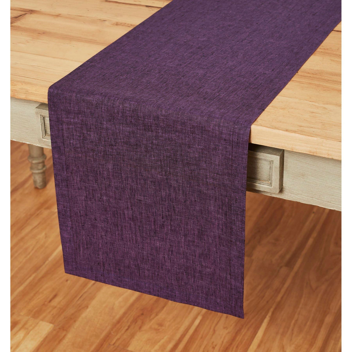 Solino Home 100% Pure Linen Table Runner Natural Long, Athena 14 x 108 in
