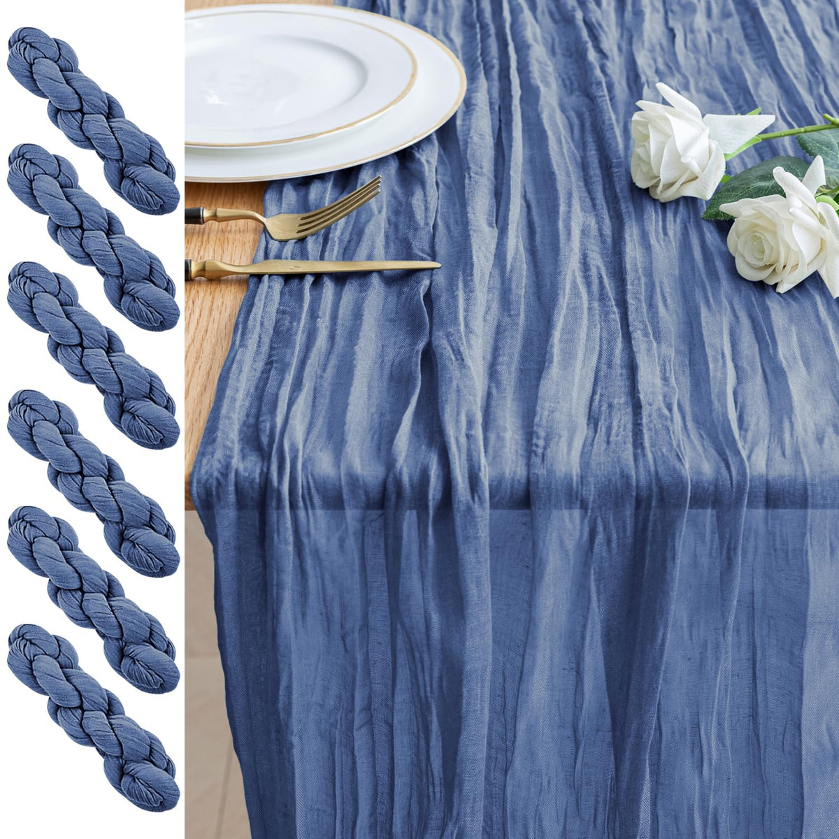 Cheesecloth Table Runner 10FT Blushing Pink Boho Gauze Sheer Runners