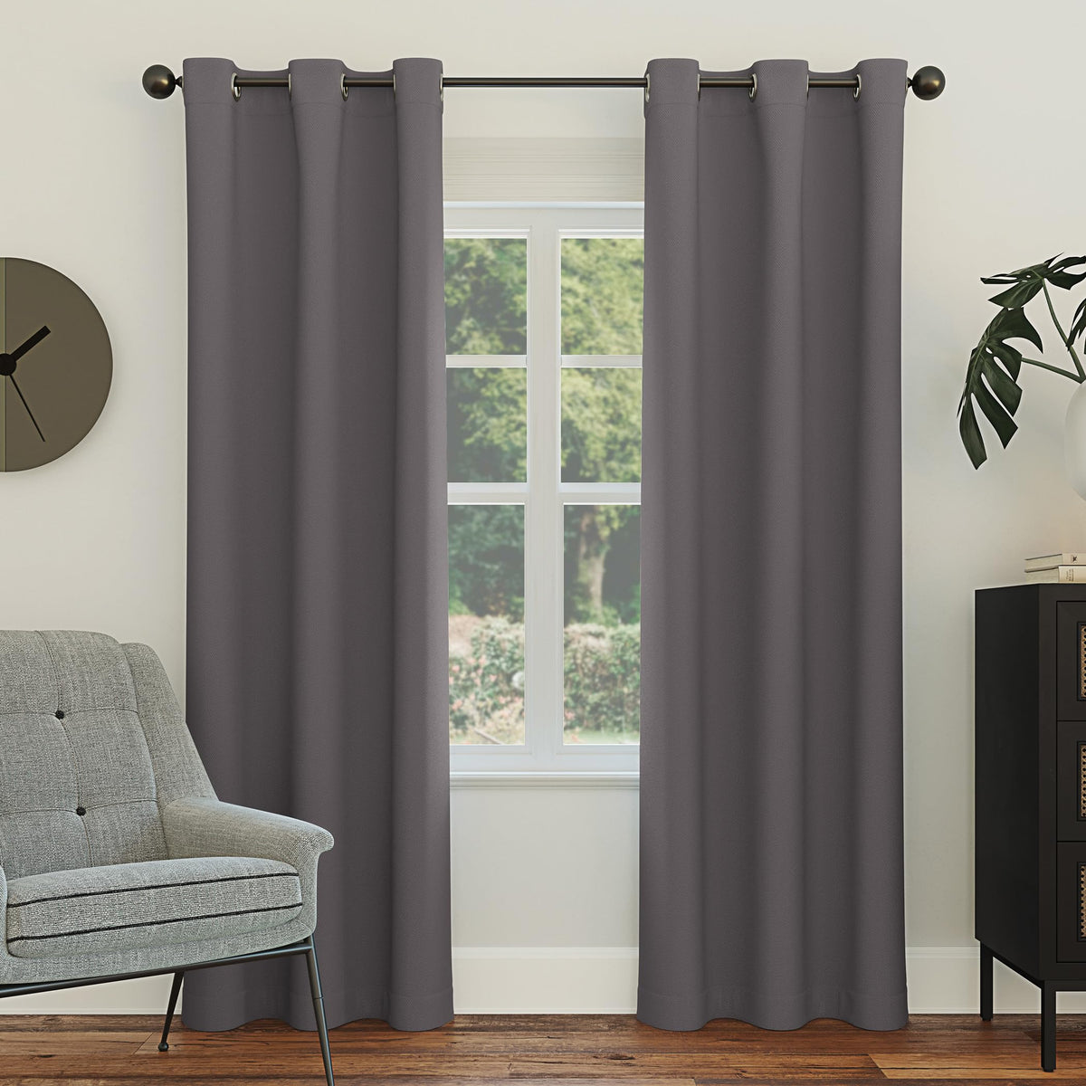 Sun Zero Easton Energy Saving Blackout Grommet Curtain Panel, 40" x 63", Sage Green