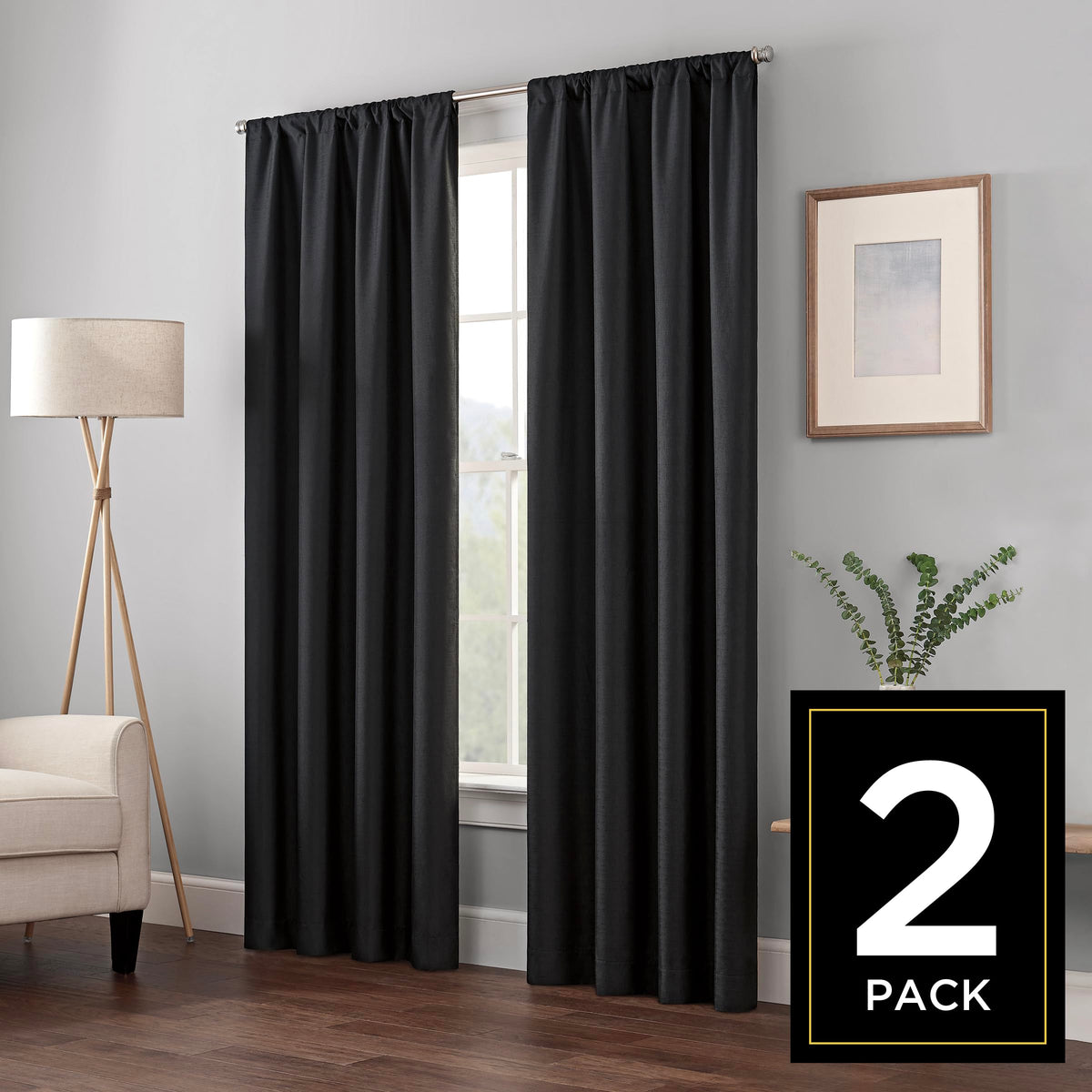 ECLIPSE Kendall Modern Blackout Thermal Rod Pocket Window Curtain for Bedroom or Living Room (1 Panel), 42 X 84, White