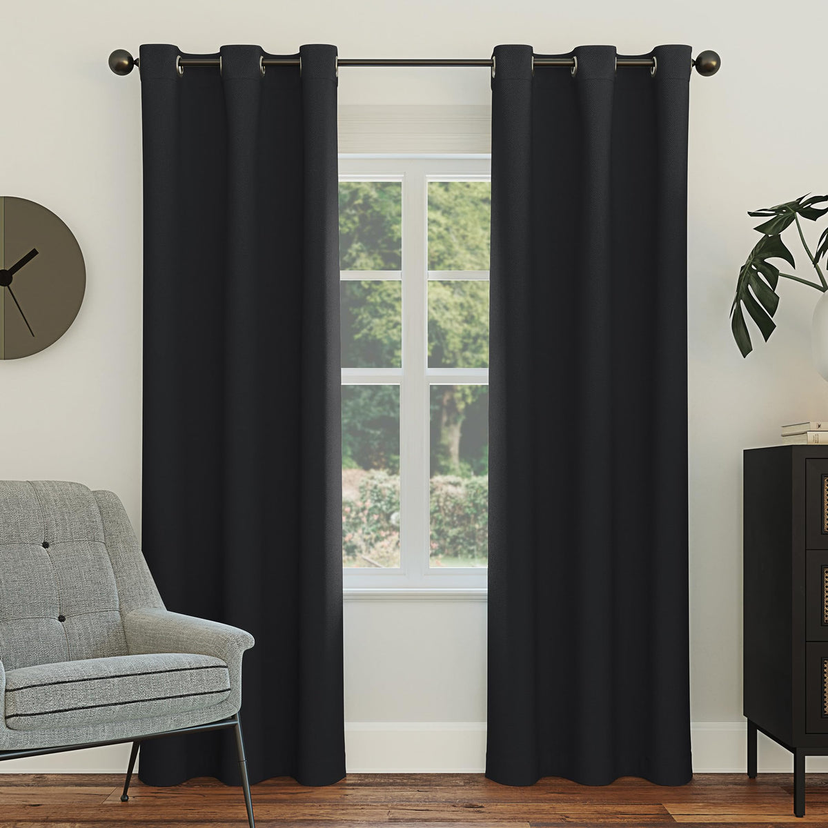 Sun Zero Easton Energy Saving Blackout Grommet Curtain Panel, 40" x 63", Sage Green
