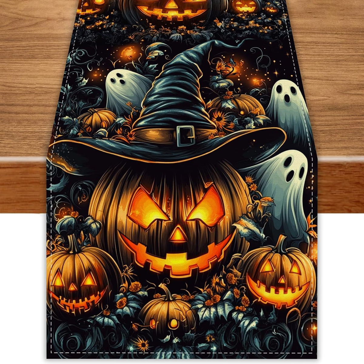Ghost Pumpkin Table Runner Halloween Decorations for Home Decor