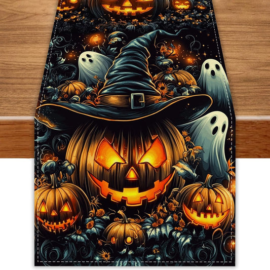 Ghost Pumpkin Table Runner Halloween Decorations for Home Decor