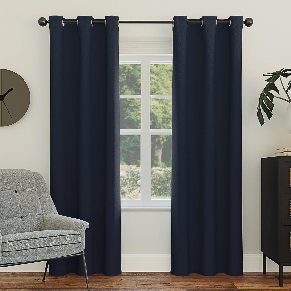 Sun Zero Easton Energy Saving Blackout Grommet Curtain Panel, 40" x 63", Sage Green