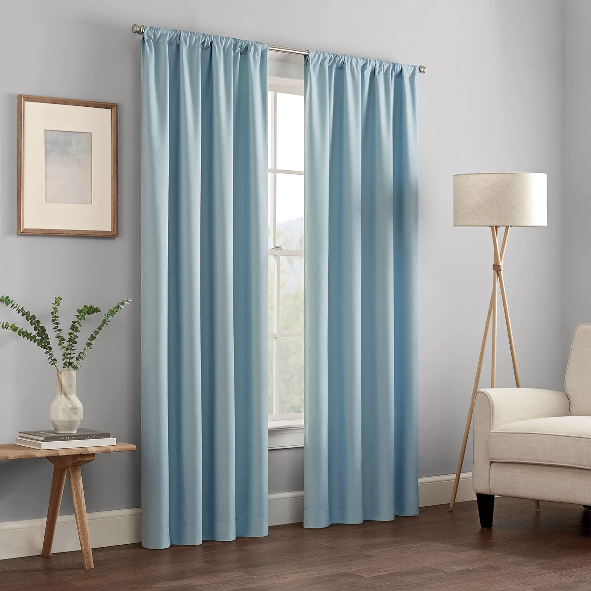 ECLIPSE Kendall Modern Blackout Thermal Rod Pocket Window Curtain for Bedroom or Living Room (1 Panel), 42 X 84, White