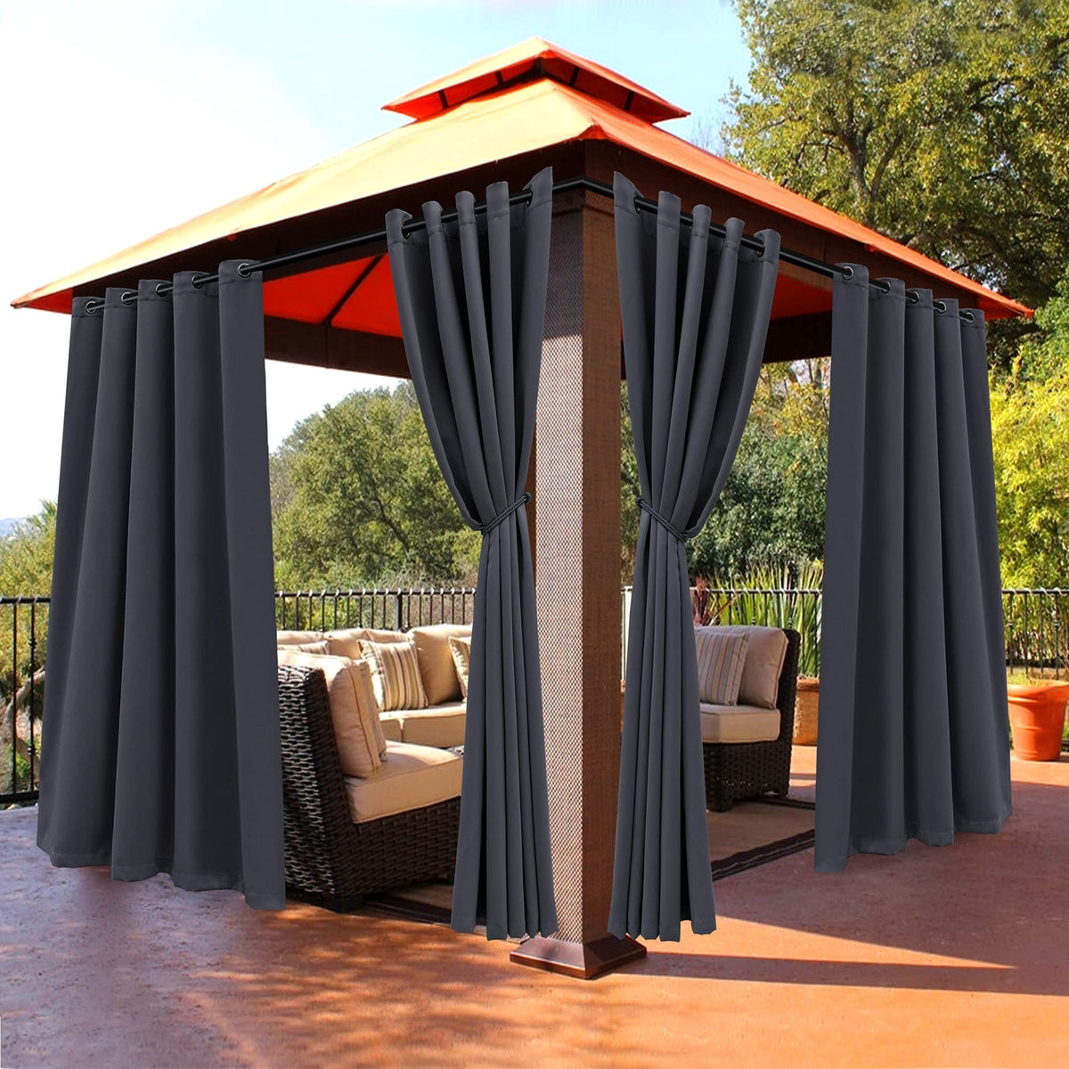 BONZER Outdoor Curtains for Patio Waterproof Light Blocking Privacy
