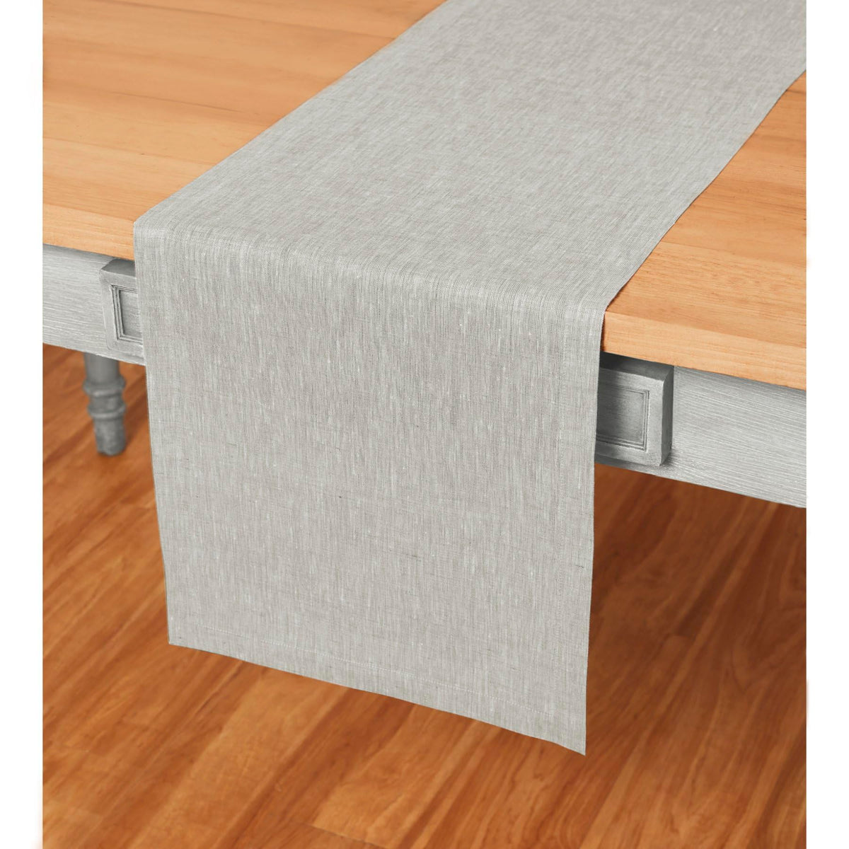 Solino Home 100% Pure Linen Table Runner Natural Long, Athena 14 x 108 in