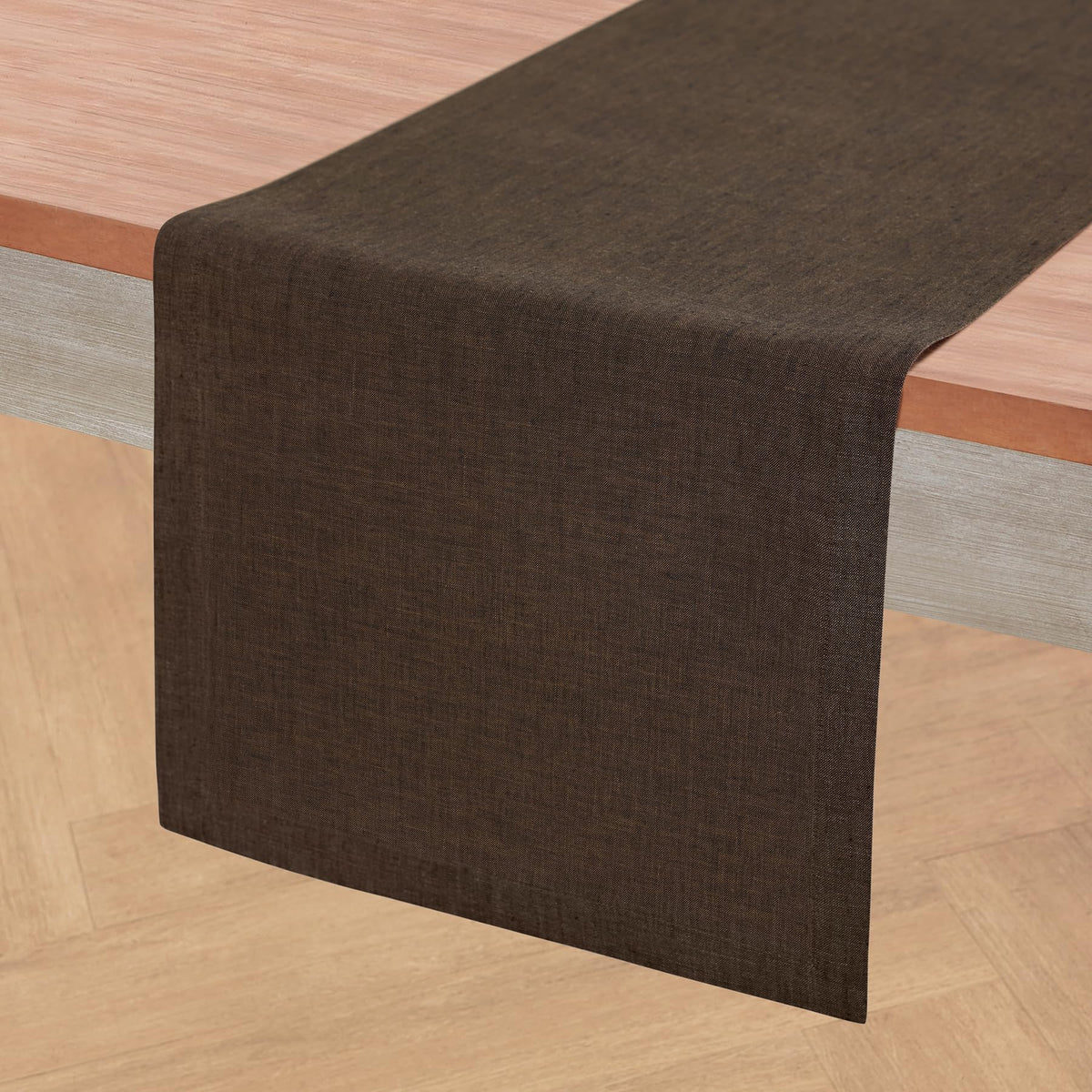 Solino Home 100% Pure Linen Table Runner Natural Long, Athena 14 x 108 in