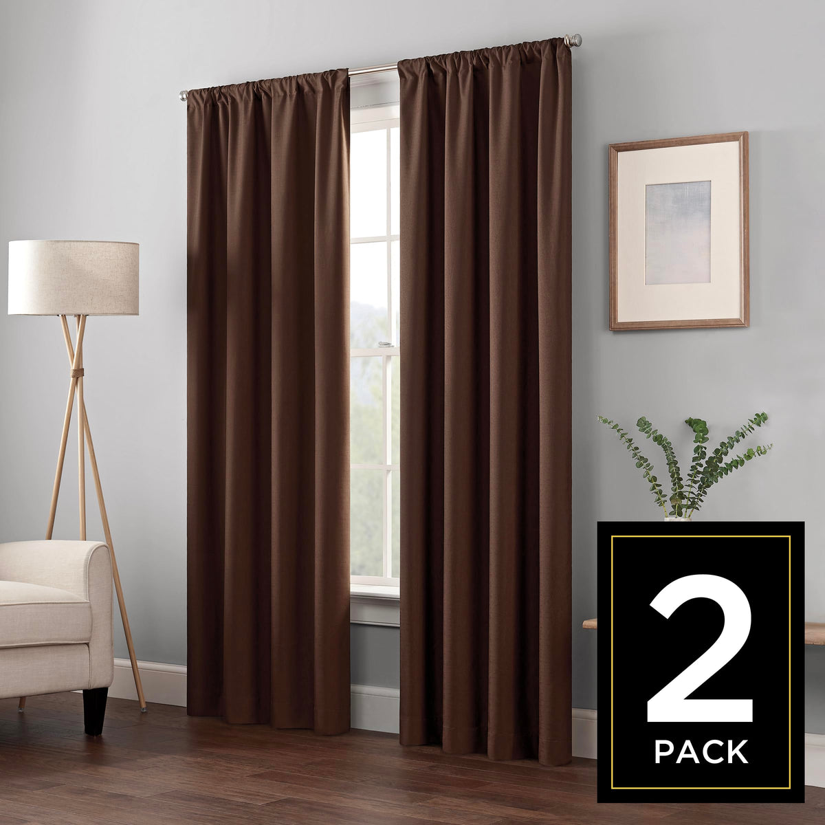 ECLIPSE Kendall Modern Blackout Thermal Rod Pocket Window Curtain for Bedroom or Living Room (1 Panel), 42 X 84, White