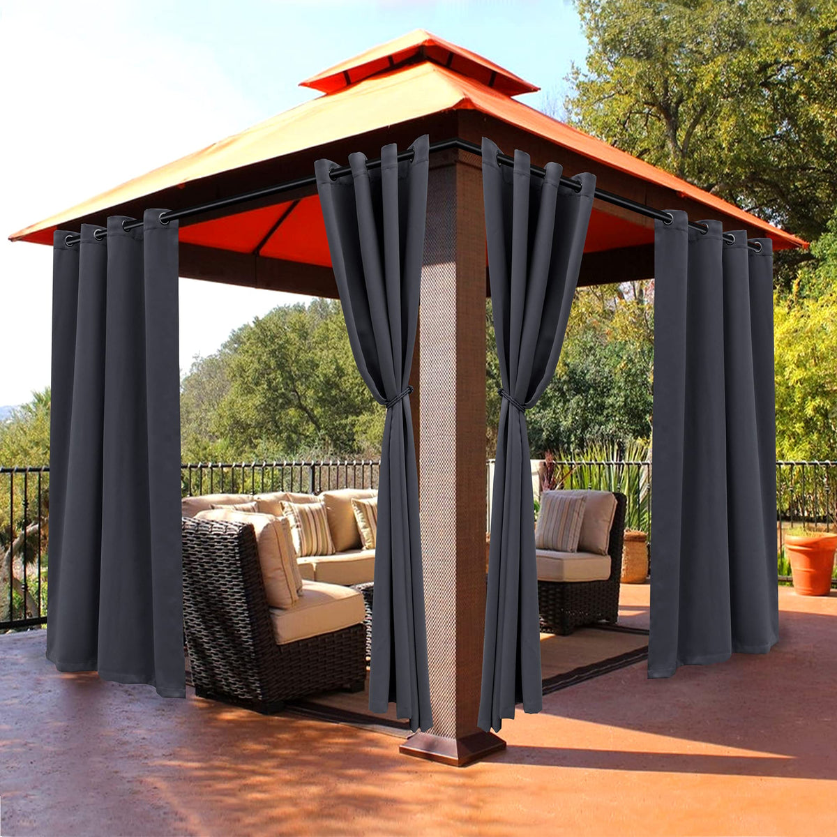 BONZER Outdoor Curtains for Patio Waterproof Light Blocking Privacy