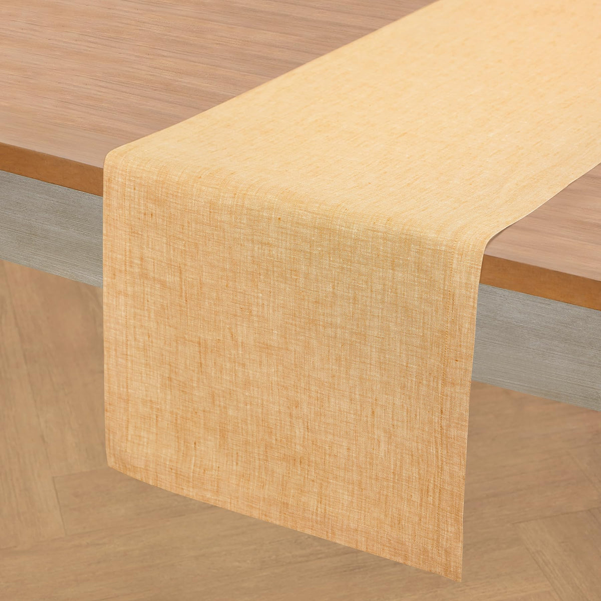 Solino Home 100% Pure Linen Table Runner Natural Long, Athena 14 x 108 in