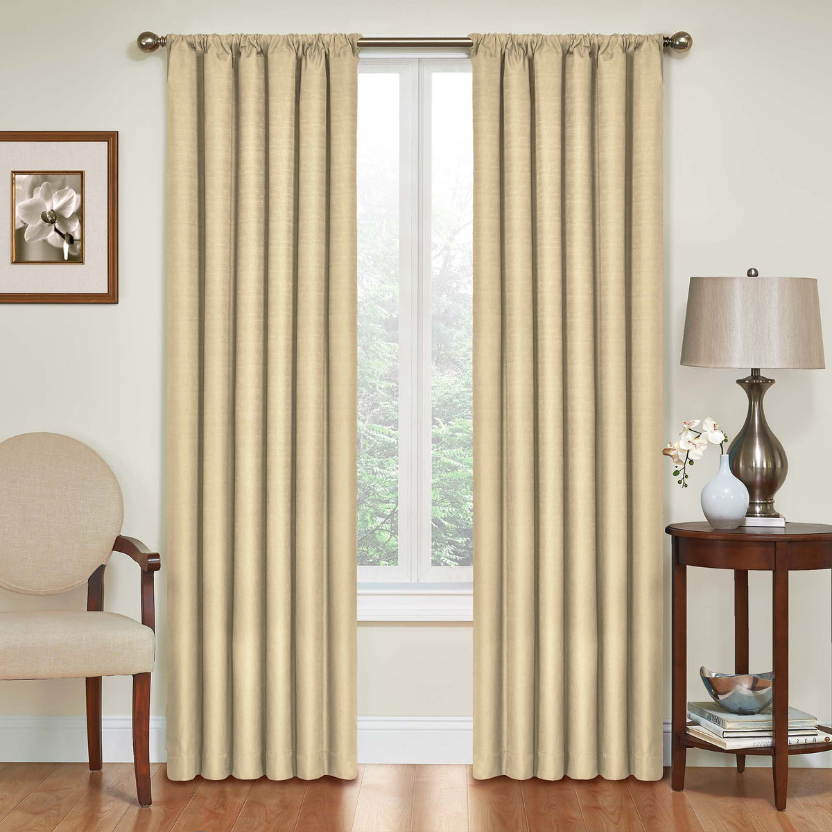 ECLIPSE Kendall Modern Blackout Thermal Rod Pocket Window Curtain for Bedroom or Living Room (1 Panel), 42 X 84, White
