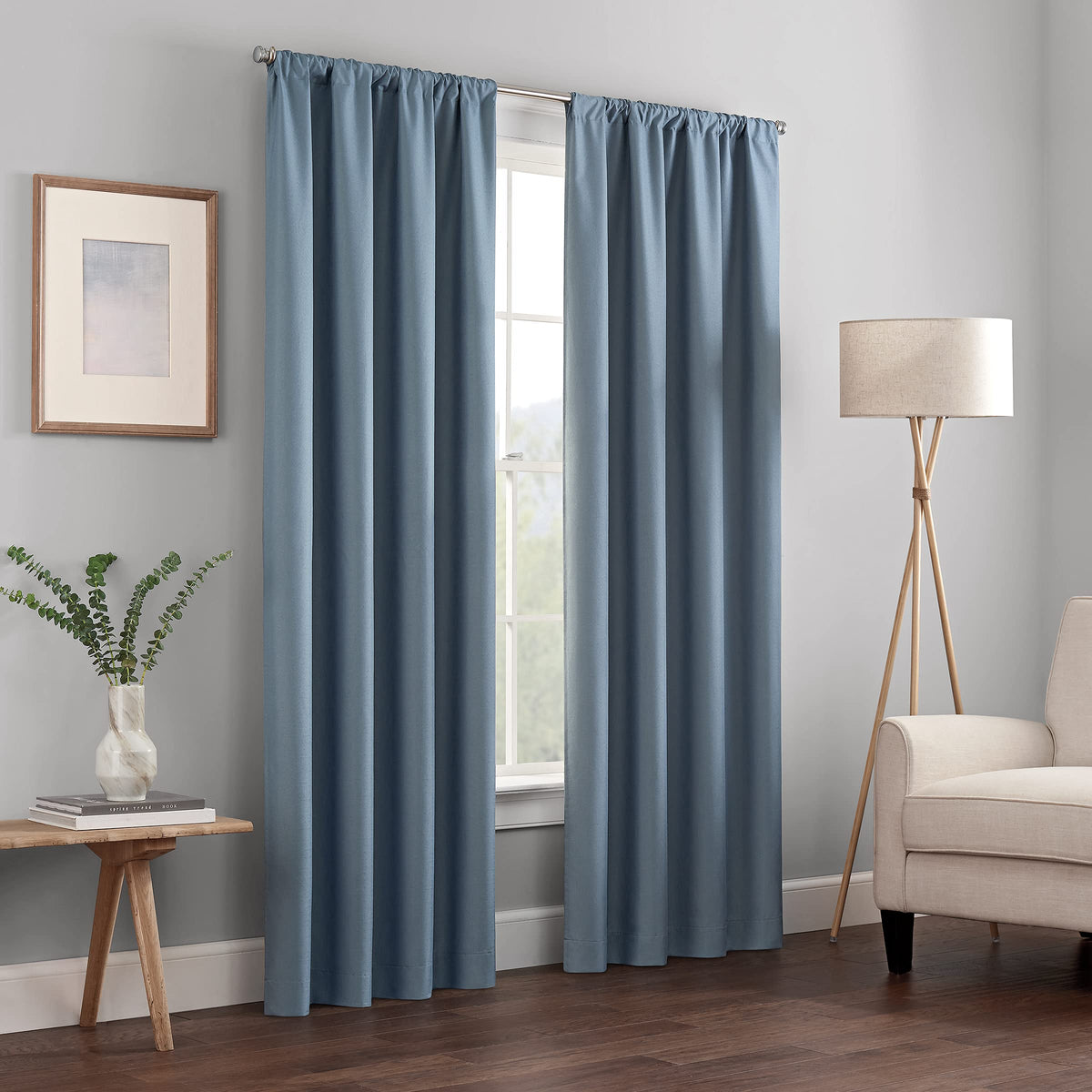ECLIPSE Kendall Modern Blackout Thermal Rod Pocket Window Curtain for Bedroom or Living Room (1 Panel), 42 X 84, White