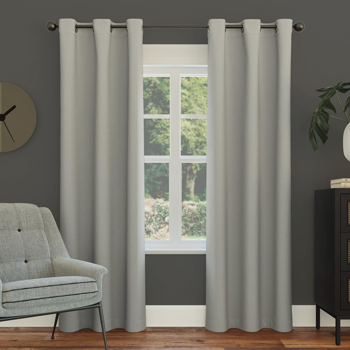 Sun Zero Easton Energy Saving Blackout Grommet Curtain Panel, 40" x 63", Sage Green