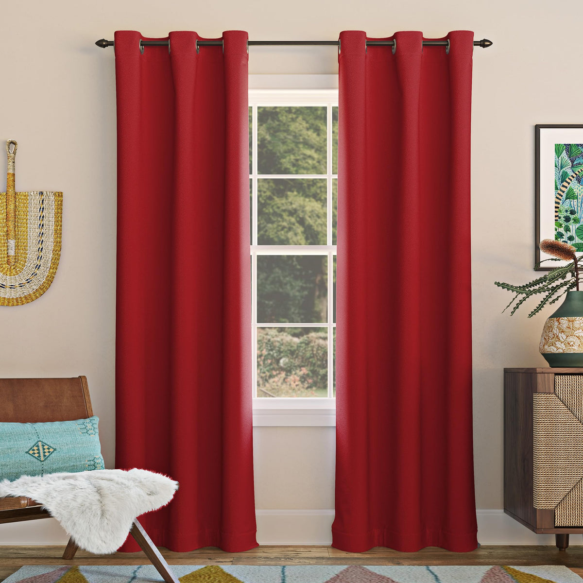 Sun Zero Easton Energy Saving Blackout Grommet Curtain Panel, 40" x 63", Sage Green