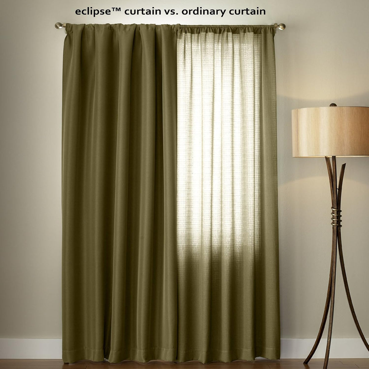 ECLIPSE Kendall Modern Blackout Thermal Rod Pocket Window Curtain for Bedroom or Living Room (1 Panel), 42 X 84, White