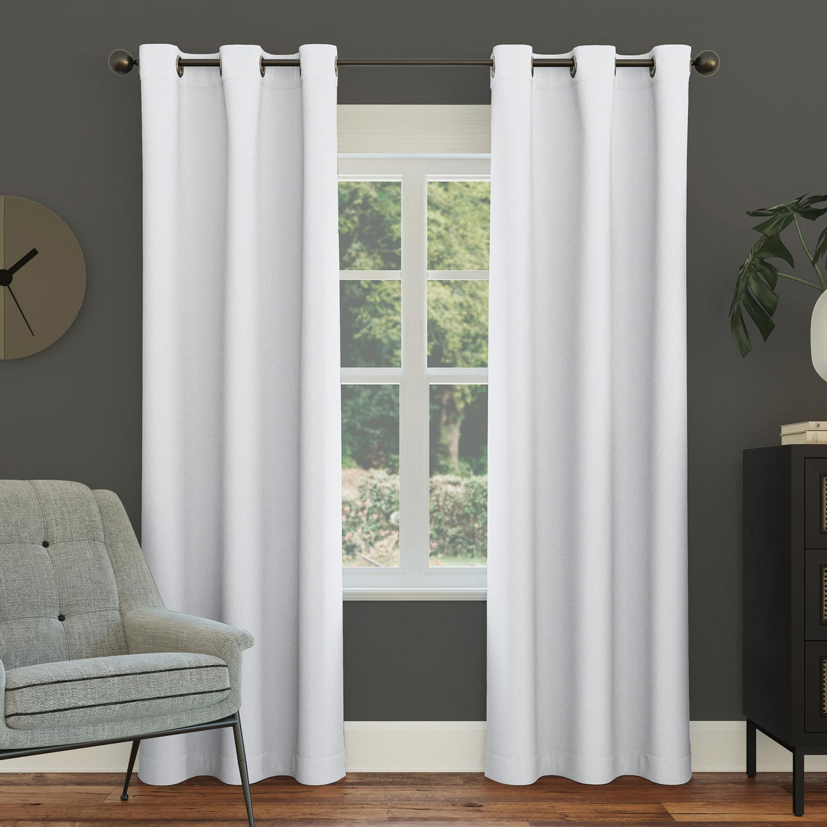 Sun Zero Easton Energy Saving Blackout Grommet Curtain Panel, 40" x 63", Sage Green