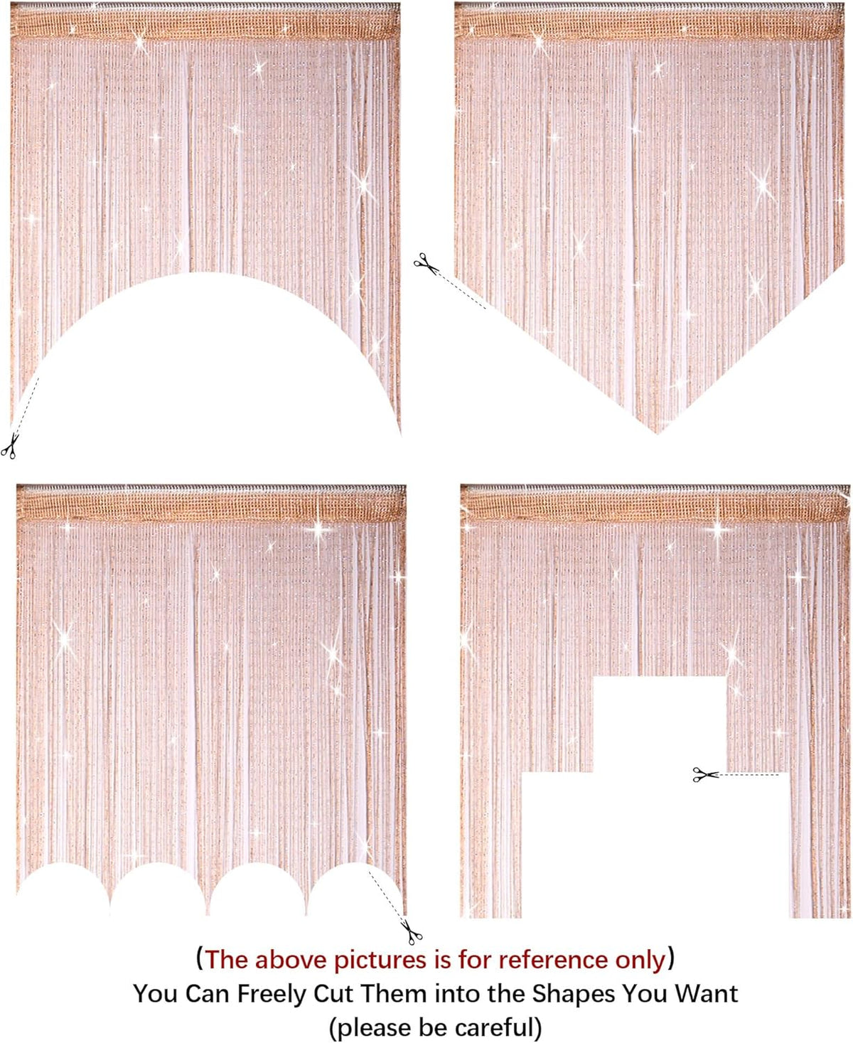 Hysenm 2 Pack Door String Curtains Hippie Decor Closet Beaded Curtains