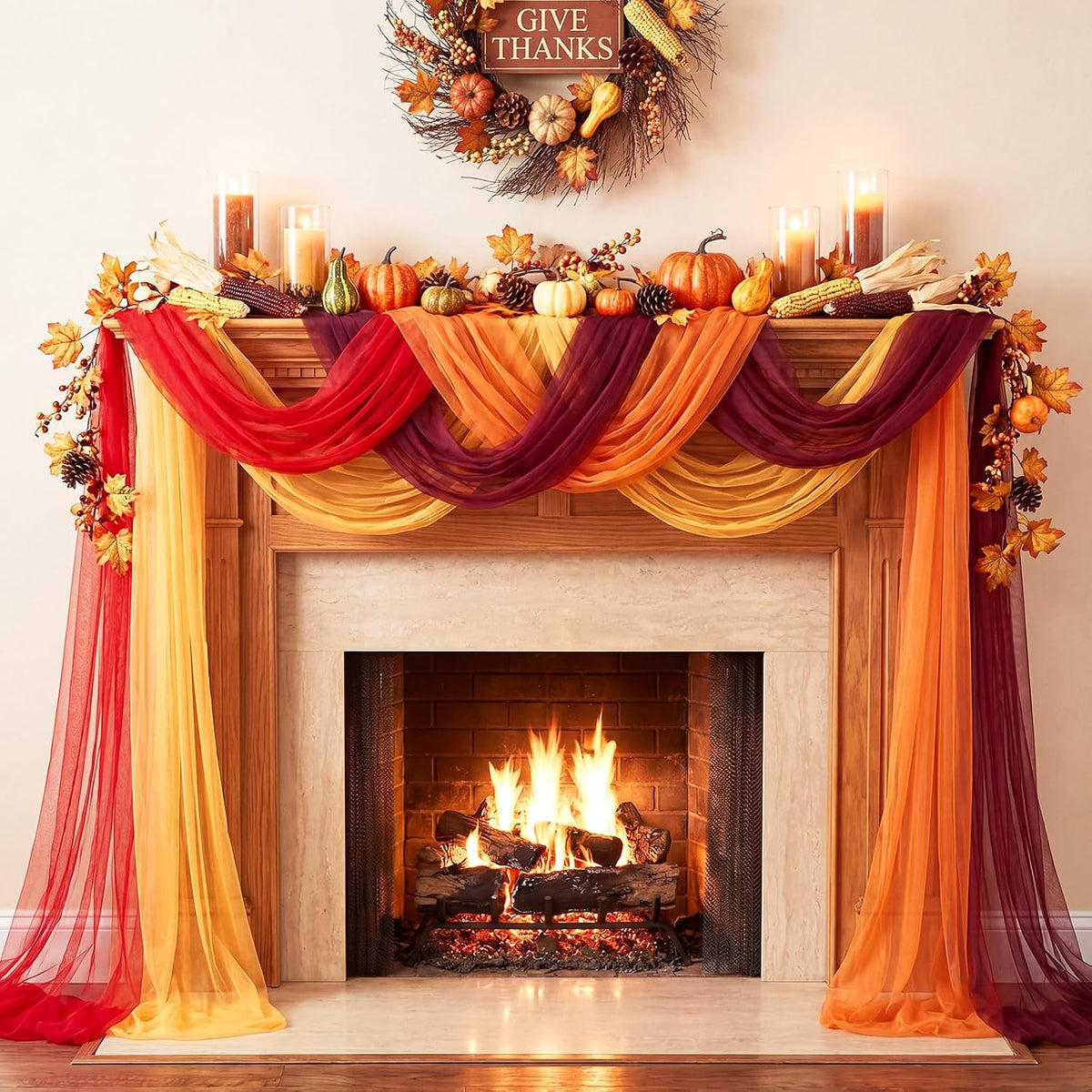 8 Pcs Fall Table Runners 29 x 71 Inch Thanksgiving Decor
