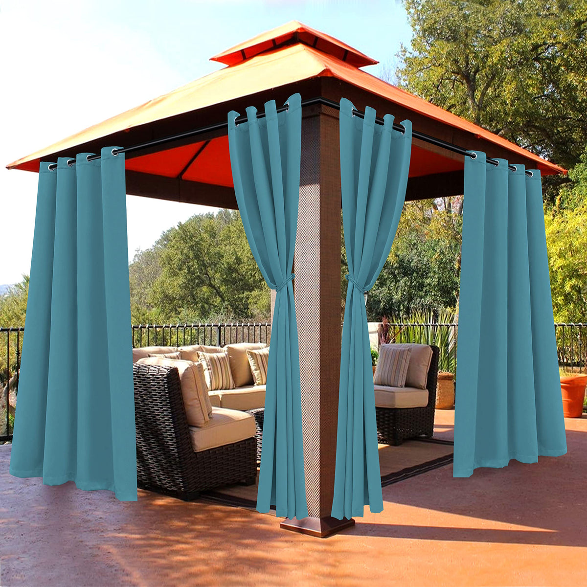 BONZER Outdoor Curtains for Patio Waterproof Light Blocking Privacy