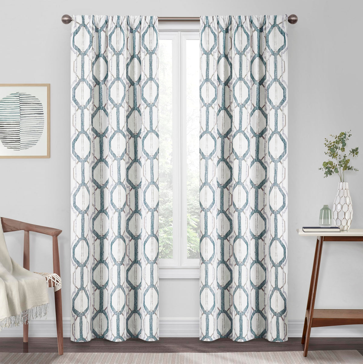 ECLIPSE Kendall Modern Blackout Thermal Rod Pocket Window Curtain for Bedroom or Living Room (1 Panel), 42 X 84, White
