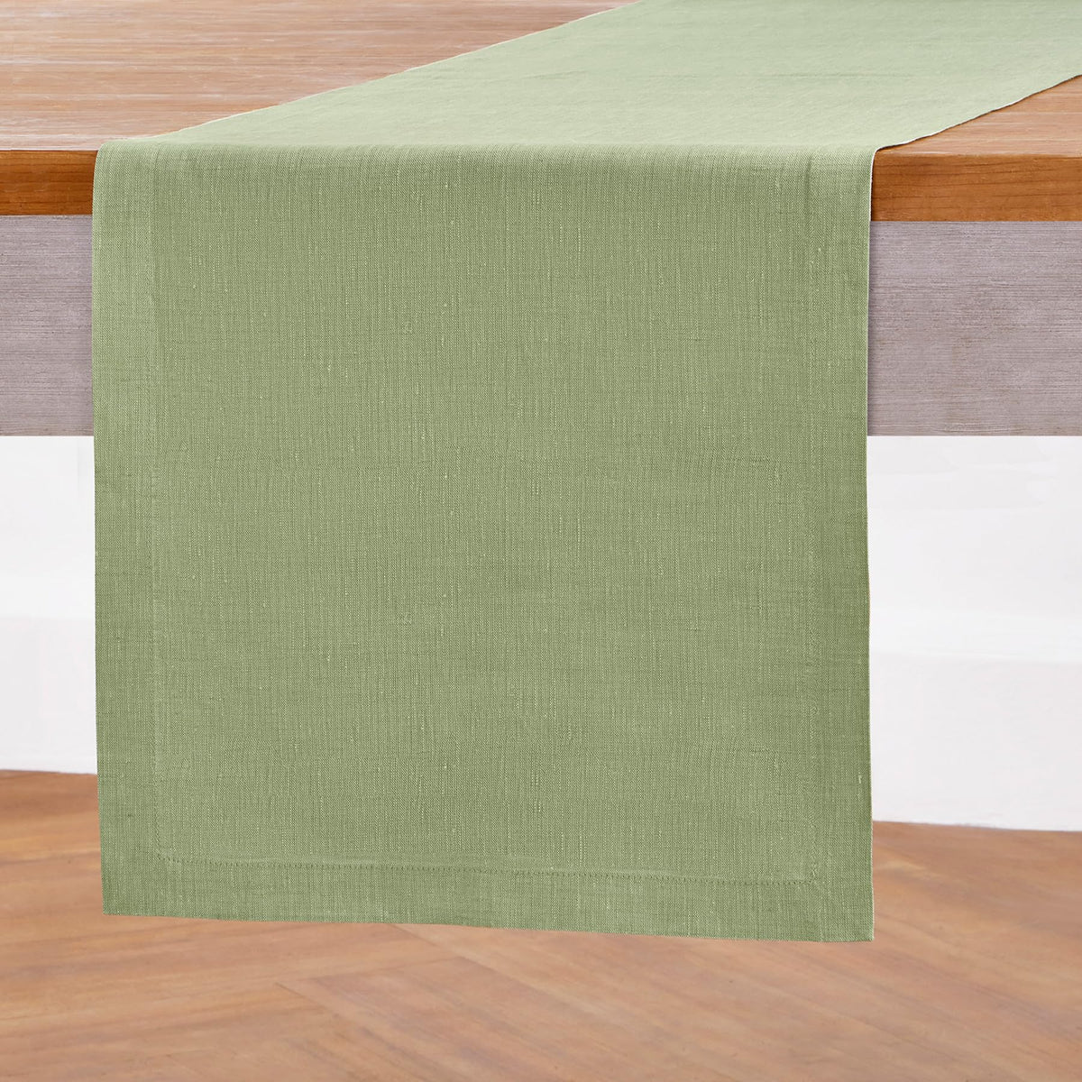 Solino Home 100% Pure Linen Table Runner Natural Long, Athena 14 x 108 in