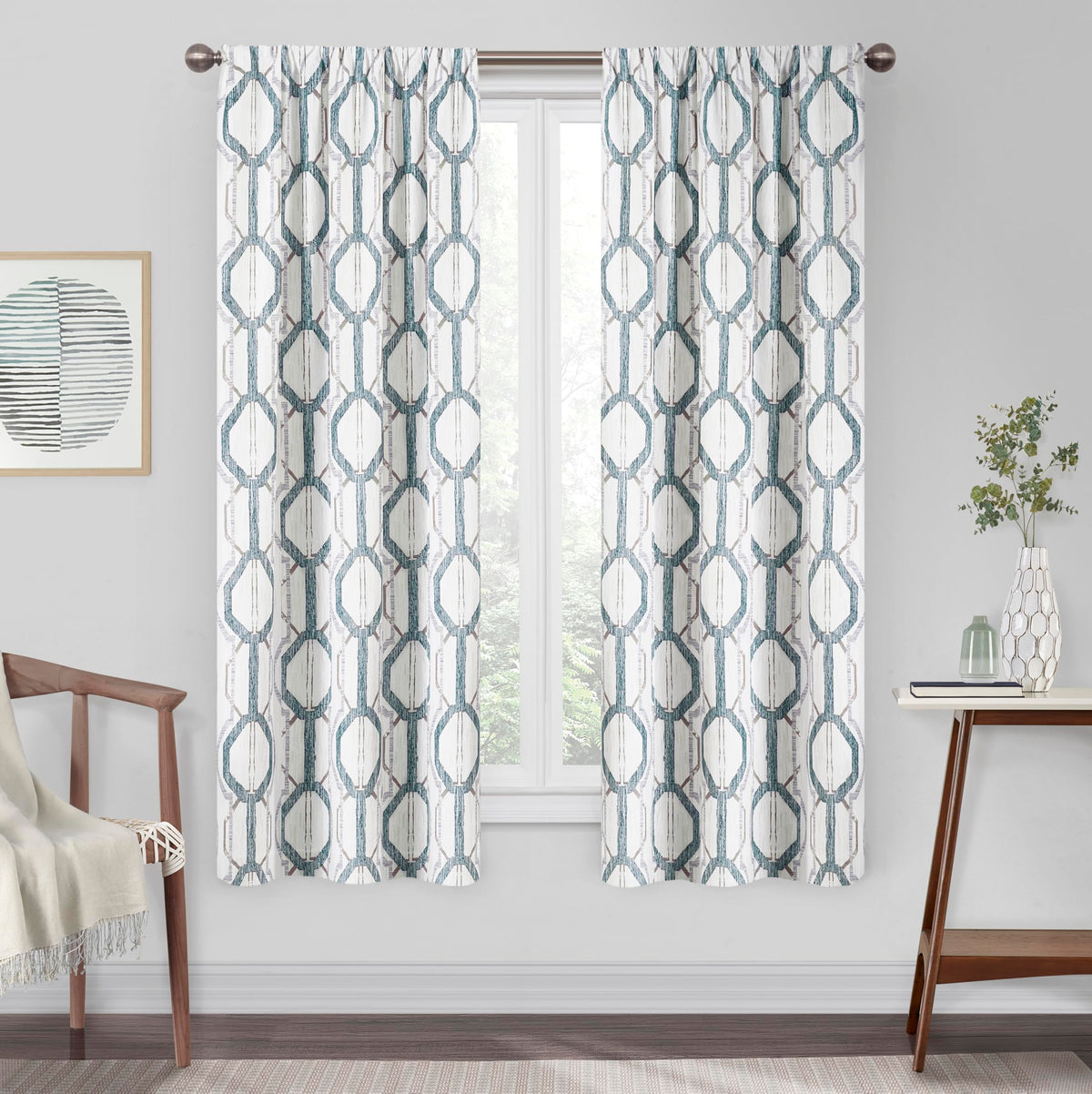 ECLIPSE Kendall Modern Blackout Thermal Rod Pocket Window Curtain for Bedroom or Living Room (1 Panel), 42 X 84, White