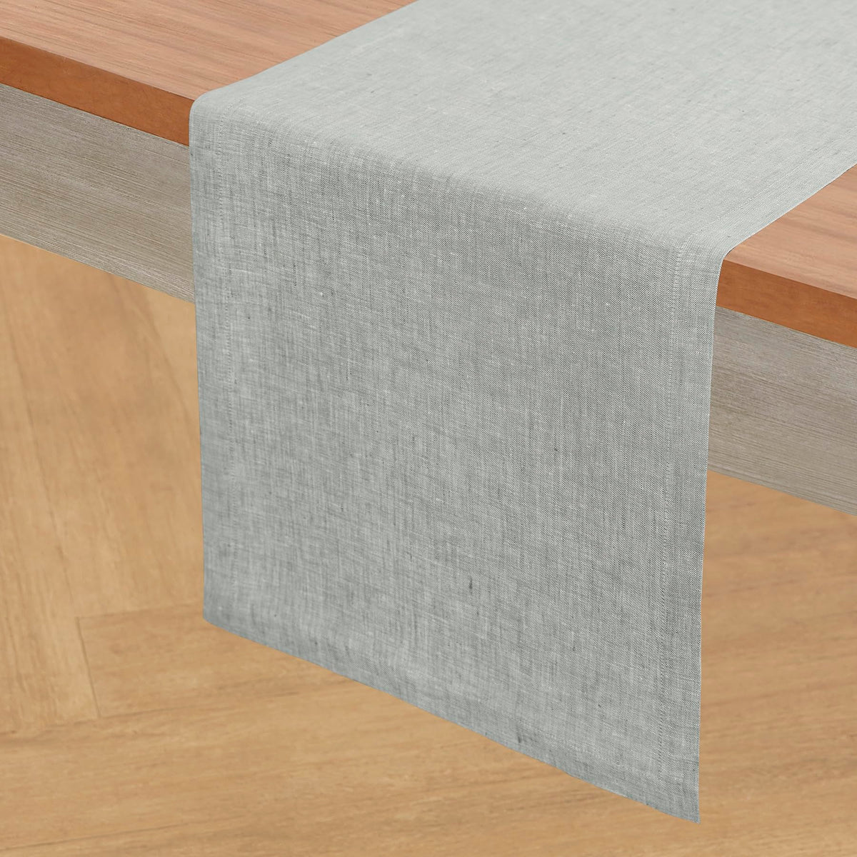 Solino Home 100% Pure Linen Table Runner Natural Long, Athena 14 x 108 in