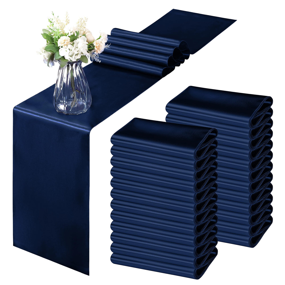 Horbaunal 24 Pack Sage Green Satin Table Runner 12 x 108 Inch