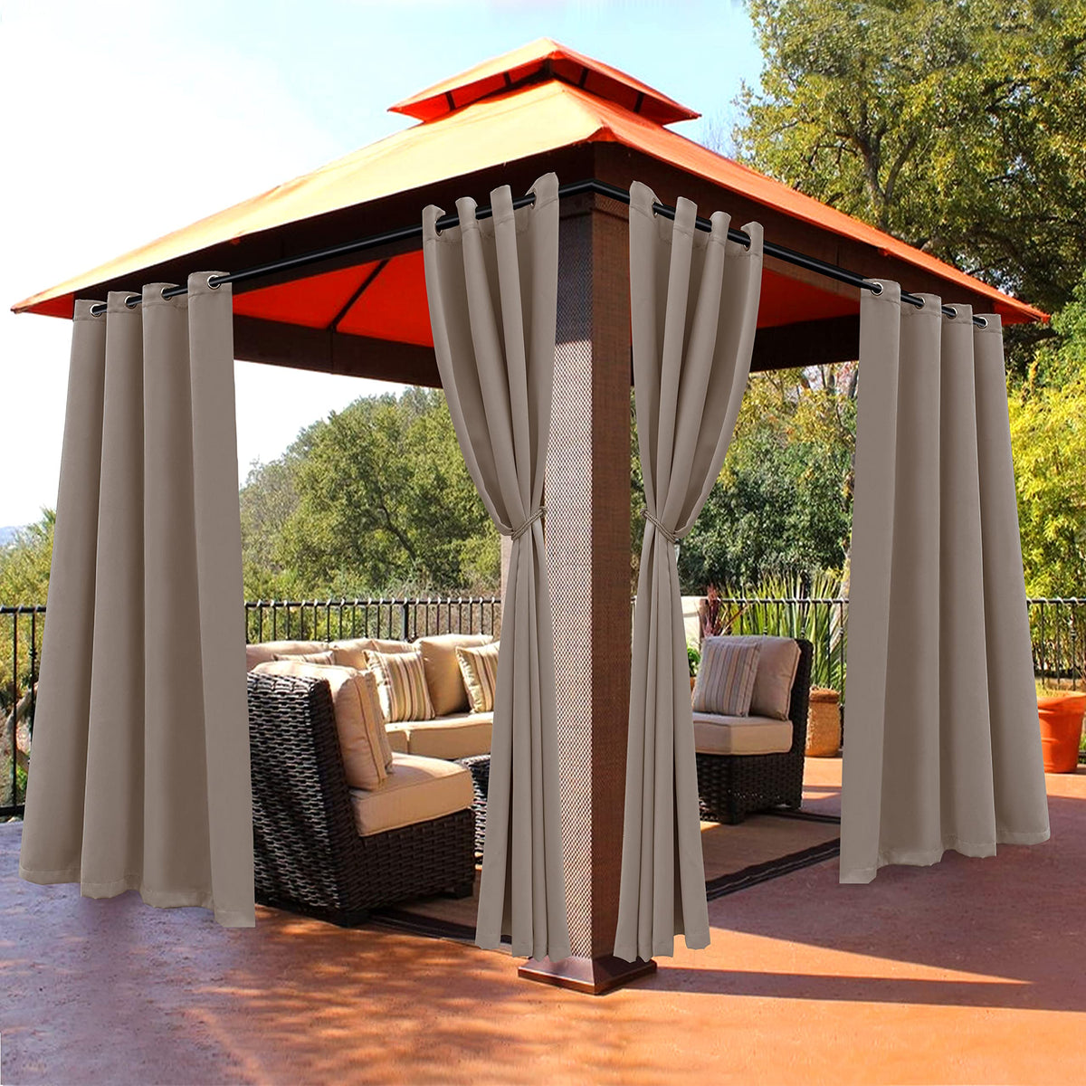 BONZER Outdoor Curtains for Patio Waterproof Light Blocking Privacy