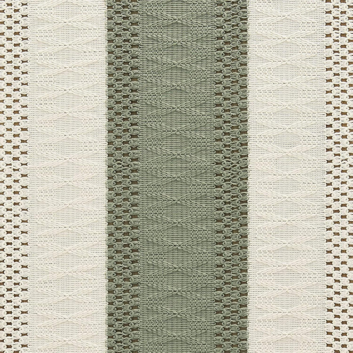ZeeMart Macrame Style Bicolor Stitching Table Runner 14x72in Green